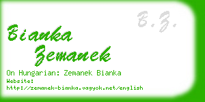 bianka zemanek business card